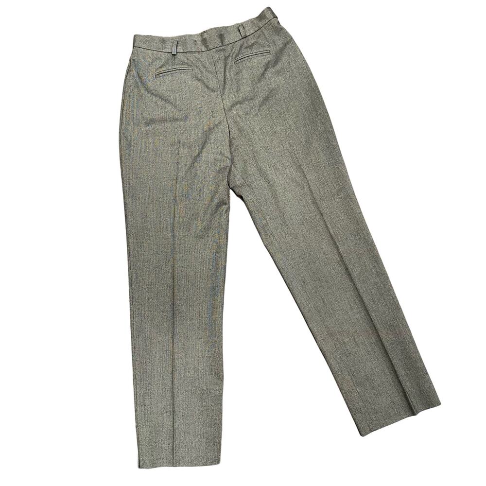 SIGRID OLSEN Brown Tweed Pants SIZE 12 Poly Blend Hemmed Classic Trousers